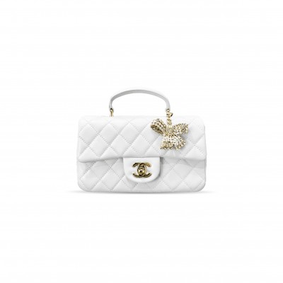 CHANEL MINI CLASSIC HANDBAG WITH TOP HANDLE AS2431 (20*12*6cm) CHANEL MINI CLASSIC HANDBAG WITH TOP HANDLE AS2431 (20*12*6cm)